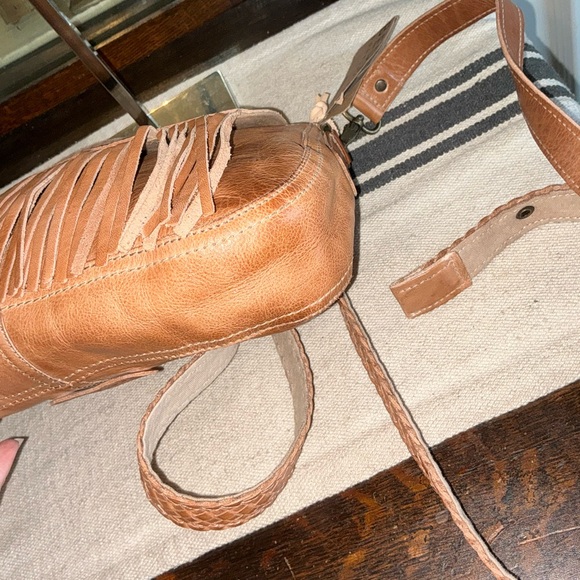 NWT Bed Stu Leather Eastend Fringe Crossbody Bag Clutch Tan Dip Dyed Retail $165 - Picture 9 of 14